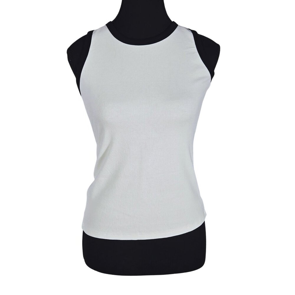 NWT | Darong Black & White Sleeveless Tank Top Set | Scoop Neck | Size Medium